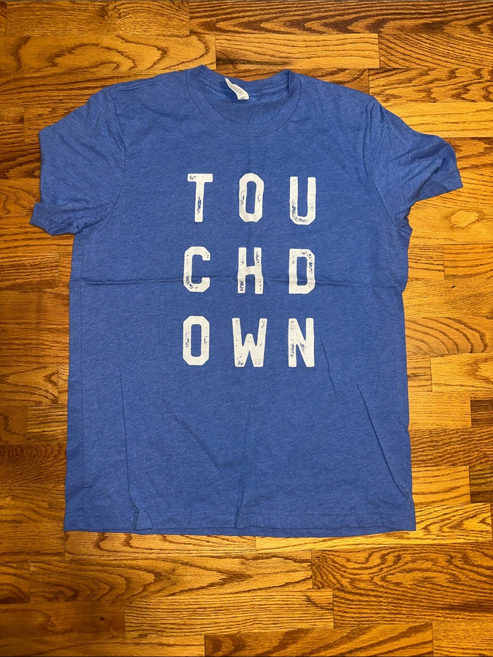 Bella Canvas Blue 'TOUCHDOWN' Short Sleeve Tee